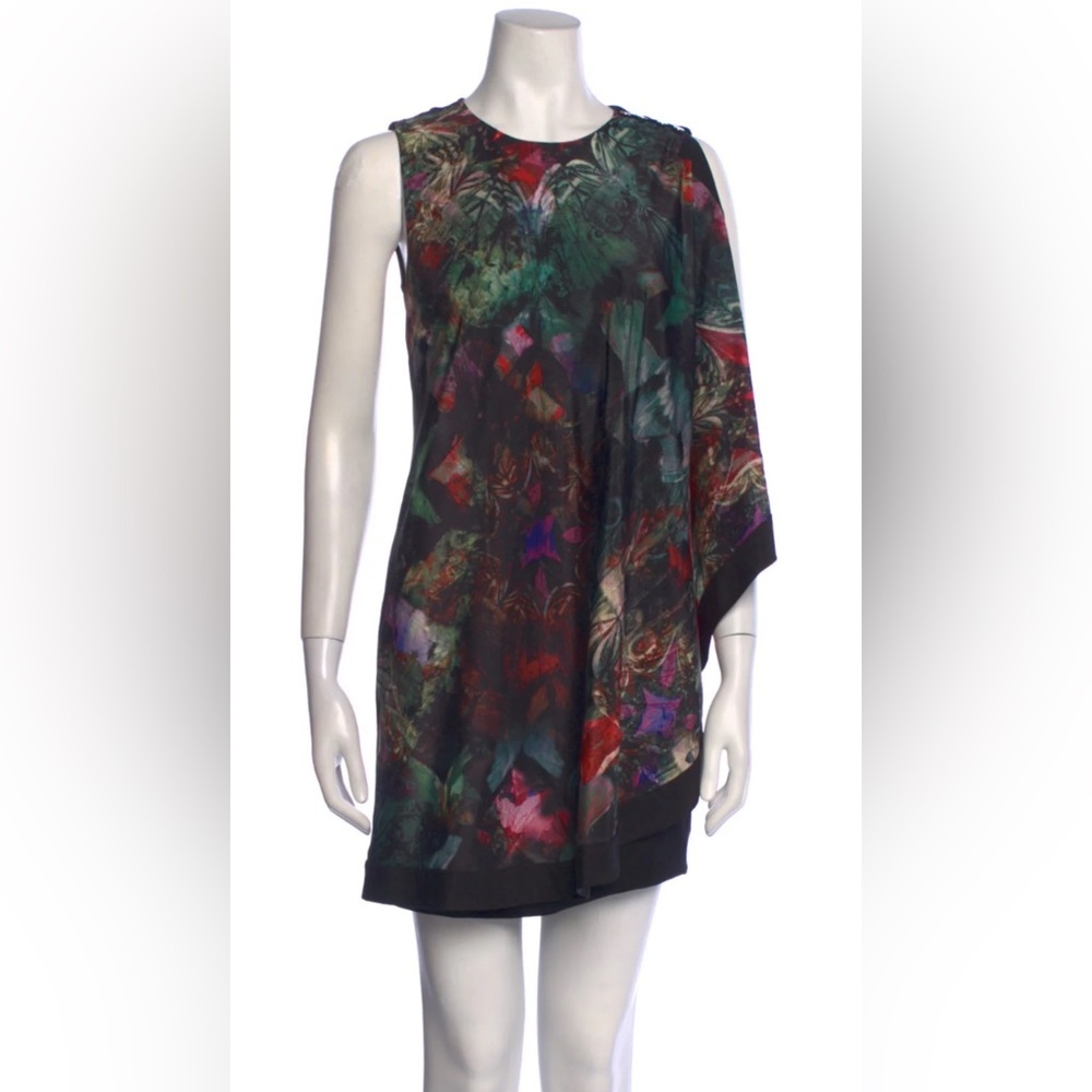 Ted Baker 'Bejewelled Wing' (Abstract Butterfly Floral Print) Dress Size 2